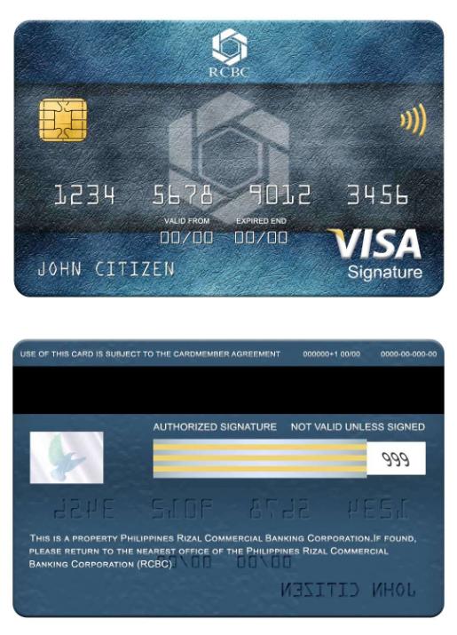 Philippines Rizal Commercial Banking Corporation (RCBC) visa signature card